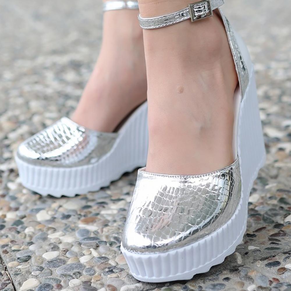 

Красочные модные новые сезонные женские туфли на танкетке, нарядные удобные сандалии на высоком каблуке на платформе для женщин, повседневные AL-01