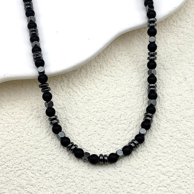Natural Tiger Eye Stone Hematite Beads Chain Necklace for Women Men Silver Color Lapis Lazuli Reiki Healing Amulet Jewelry Gift