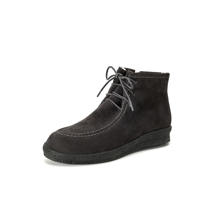 

Fashion NEW Winter Women Boots Cow Suede Leather Shoes for Women Round Toe Thick Heel Shoes Zipper Wool Bland Ankle Boots Platform Boots 40