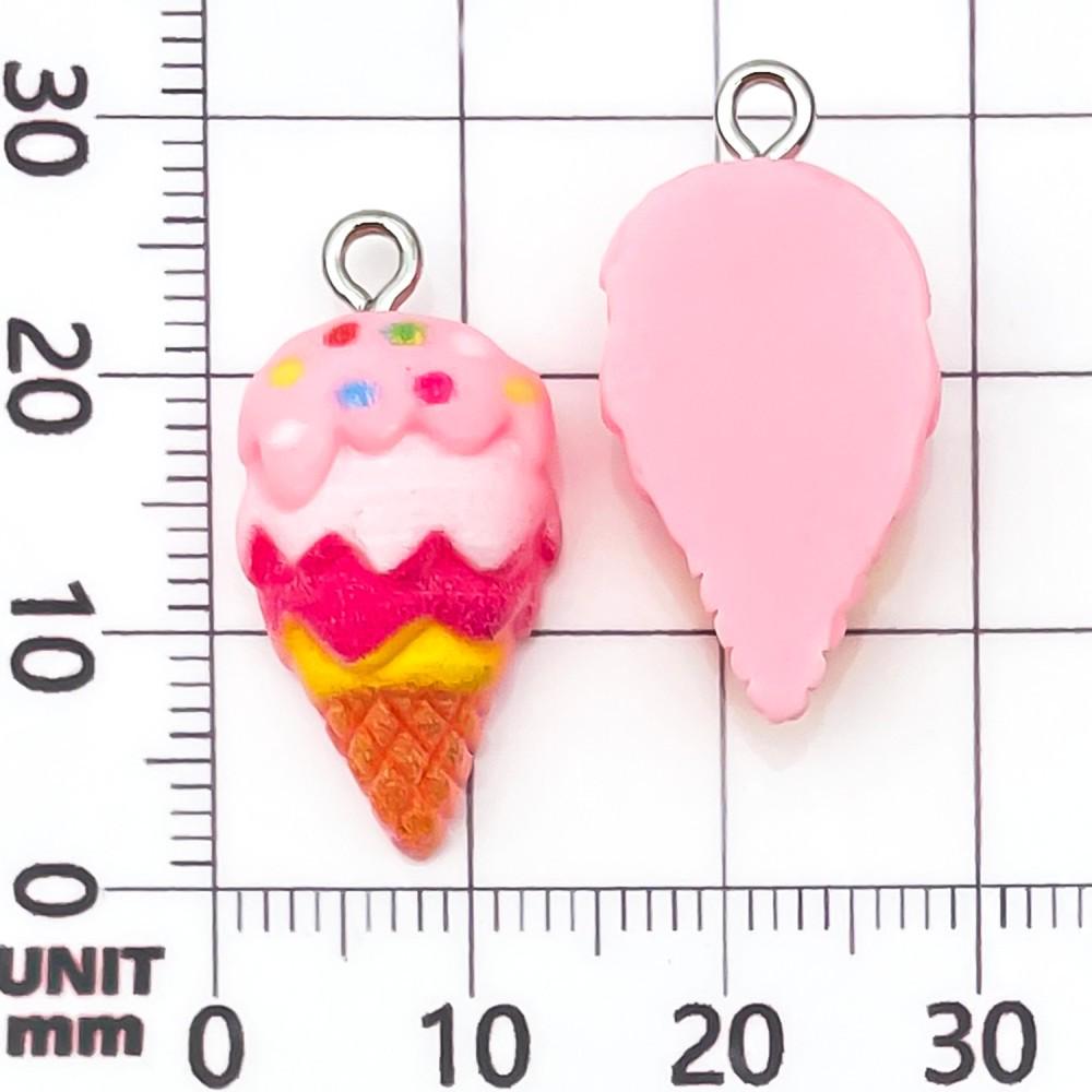 12-Color Resin Ice Cream Cone Charms for DIY Jewelry