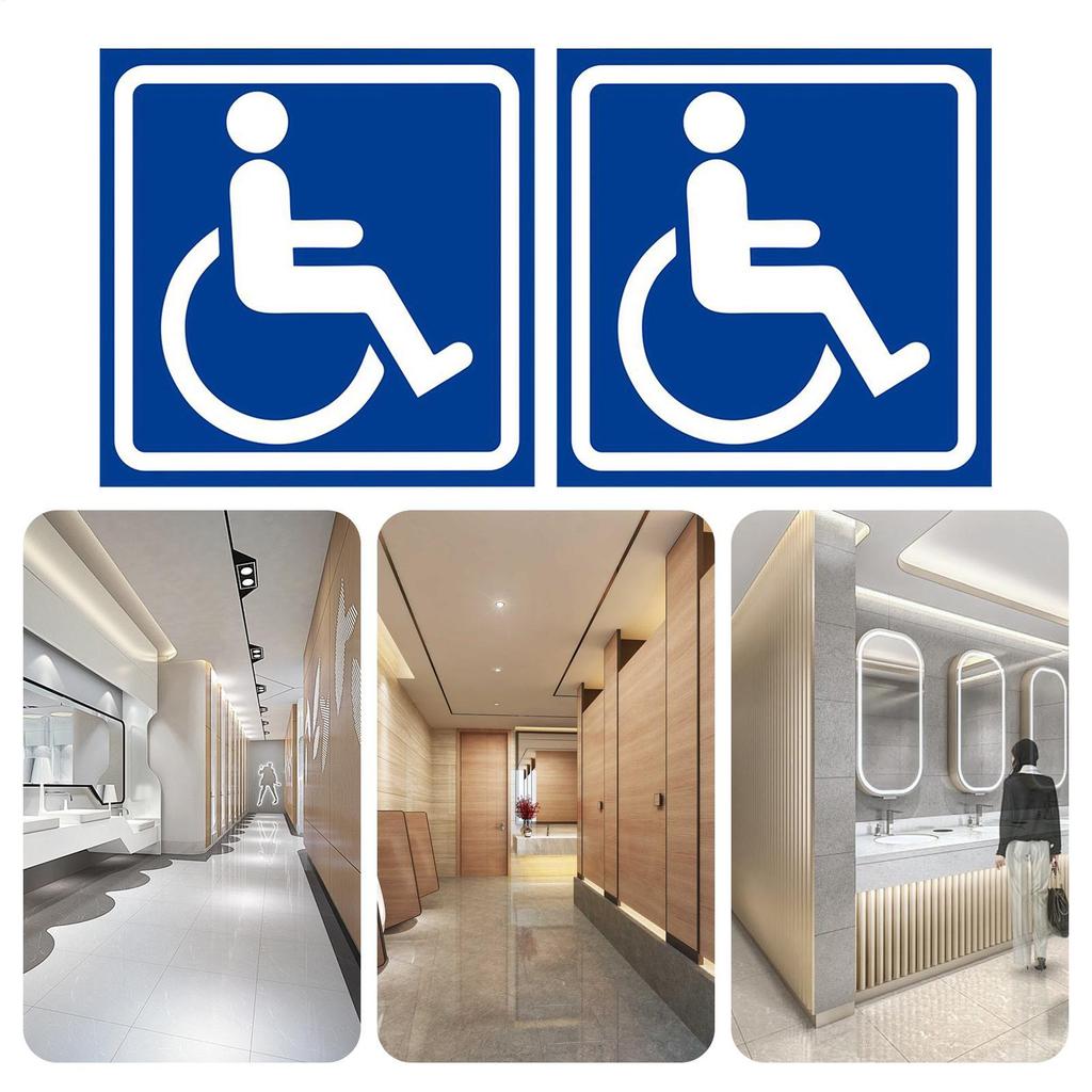 Handicap Sticker 4 Pieces Self-Adhesive Waterproof Car Accessories Handicap Stickers Decals For Bus Parking Restaurant Hotel
