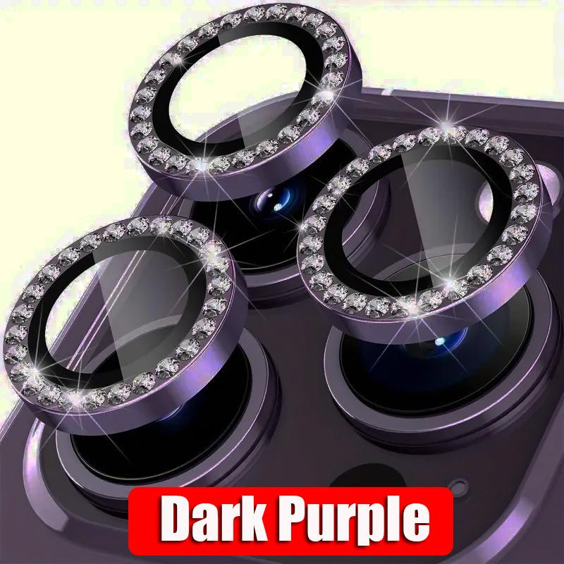 

Фиолетовый ромбовидный чехол для объектива камеры из закаленного стекла со стразами для IPhone 15 14 13 12 11 Pro Max Plus 12 15Pro ProMax Чехол iphone 14 Pro Max фиолетовый