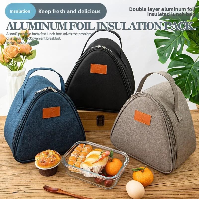 Portable Triangle Insulation Bag Rice and Vegetable Roll Bag Lunch Bag Milk Sandwich Egg Breakfast Bag Insulation Bag