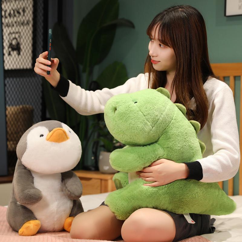 1ks 30/40/50cm Kreslený tučňák Dinosaurus Shiba Inu Prase Plyšové hračky Legrační zvířecí polštář Plněný Měkký pro dívky Dětské narozeninové dárky