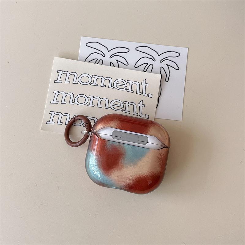Creative blue orange smudge for AirPods Pro protective case 1/1st generation Apple Bluetooth headset cover AirPod