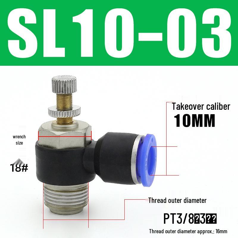 Air Tube Speed Control Connector JSC8-02 Throttle Valve SL6-M5/4/10-01-02