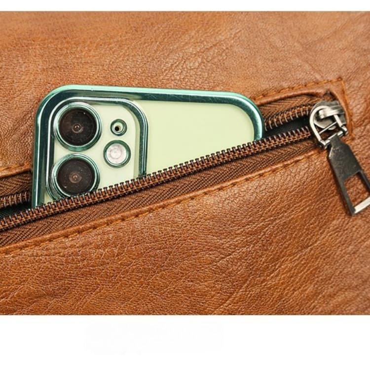 Vintage Multi-pocket Crossbody Shoulder Bag Soft Leather Women's Bag