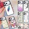 Aquarell Feder Muster Design Handyhülle Für iPhone 17 Air 14 15 13 12 Max Hülle Für Apple 16e 11 Pro Max Plus Coque