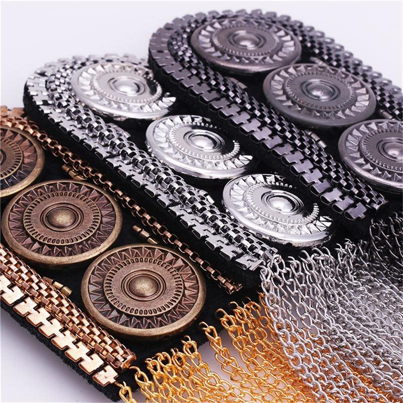 Metal Tassel Epaulette Shoulder Accessories Patch Punk Rock Brooch Tassel Epaulets Punk Style Metal Texture Fringe Epaulette