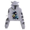Demon Slayer Kimetsu no Yaiba Women's Cat Ear Crop Top Hoodie