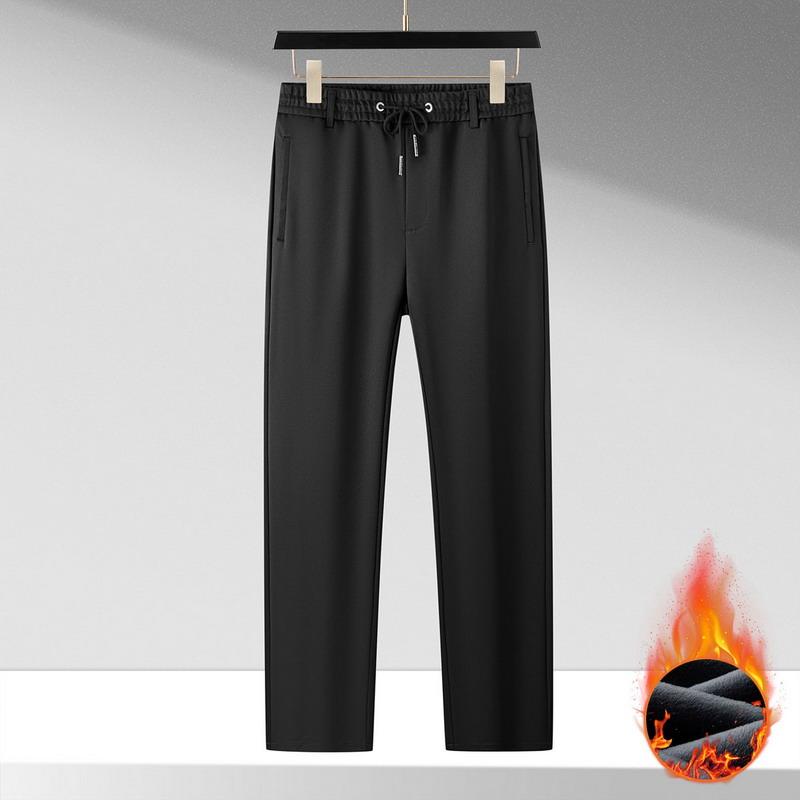 Осенне-зимние повседневные брюки мужские фланелевые зимние с начесом мужские утолщенные спортивные брюки XXXL чёрный