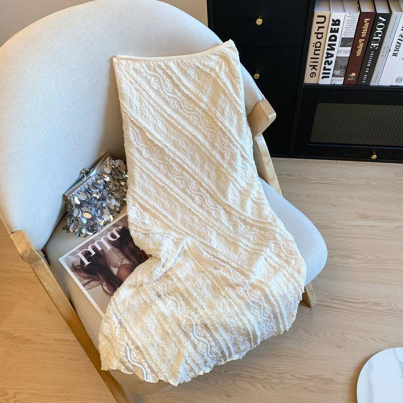 

Guangzhou Shisanxing High-Quality Hot-Selling Item~ Height-Enhancing and Slimming Lace Textured Jacquard Twill Long Skirt for Women Summer Apricot color S