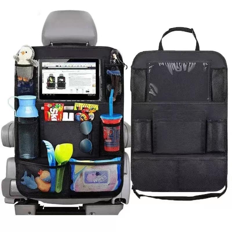 Autositz Aufbewahrungsorganizer Multifunktional Oxford Stoff Auto Rücken Mehrfachtasche Aufbewahrungstasche mit Touchscreen Tablet-Halter