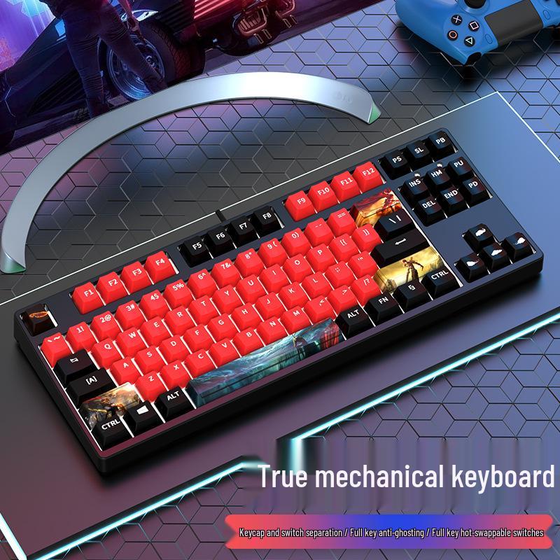 Wukong Theme 87-Key Wired Small Mechanical Gaming Keyboard for Office and Esports
