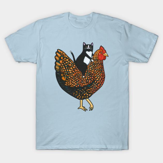 

Men Black Print T-shirt Tuxedo Cat On A Wyandotte Chicken No-Cut Transfer Paper Print Cotton Tshirt 4XL світло-синій колір