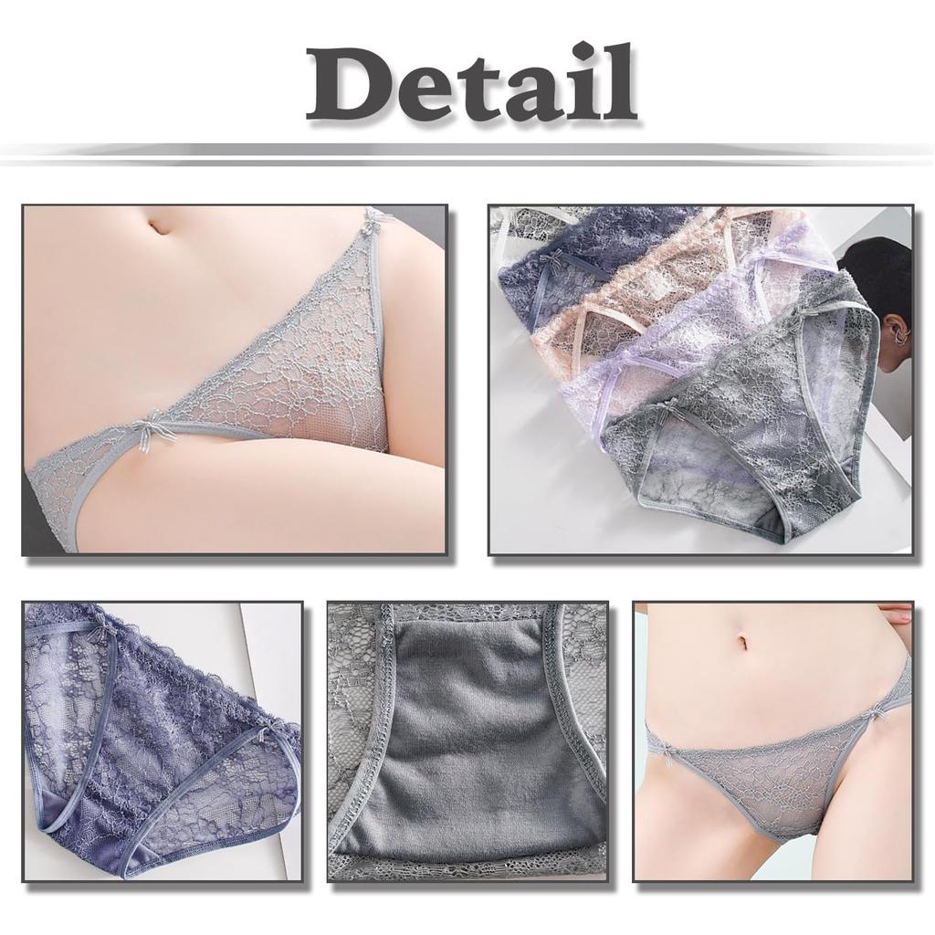 White Fang Cute Lace Panties with Girly TT414 Women's Ribbon, Design, Purple,