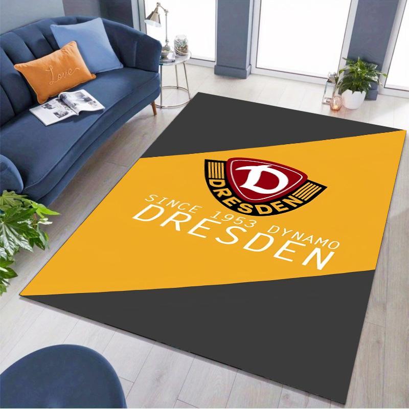Dynamo Dresden Football Club Logo Print Area Rug Non‑Slip Rectangular Floor Mat Soccer Fan Gaming Room Home Decor Carpet
