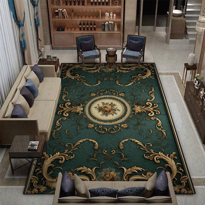 Retro American Style Carpet for Living Room Large Area Decoration Sofa Coffee Table Rugs Home Bedroom Non-slip Lounge Floor Mat
