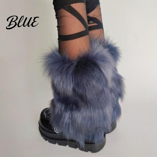 Trendy Faux Fur Cold Weather Winter Fuzzy Warmers Women Accessories Leg Soft Furry Fashion Essentials
