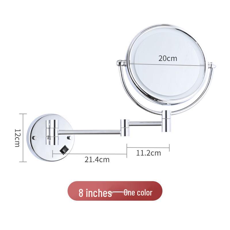 

Oeny Wrought Iron Wall-Mounted Folding Illuminated Magnifying Makeup Mirror