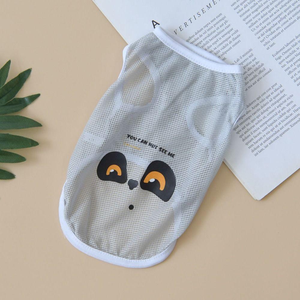 Cartoon Print Cat Thin Vest Polyester Dog Cartoon Printed Vest Cute Dog Cool Mesh Tank Top  Summer