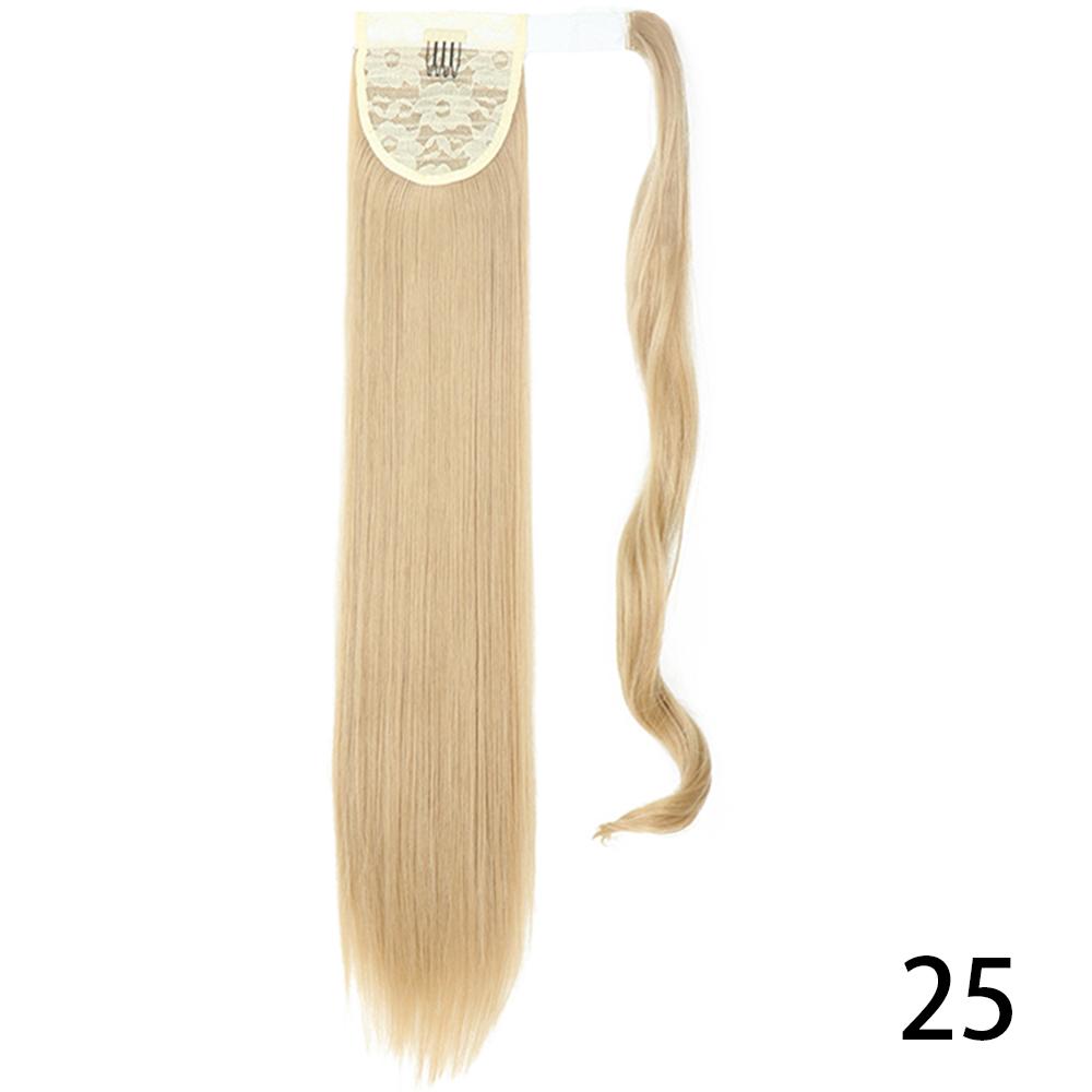MISS WIG Women Synthetic Long Straight Ponytail Extensions Heat Resistant Hair 22 and 34 Inch Wrap Around Pony Hairpiece for Women