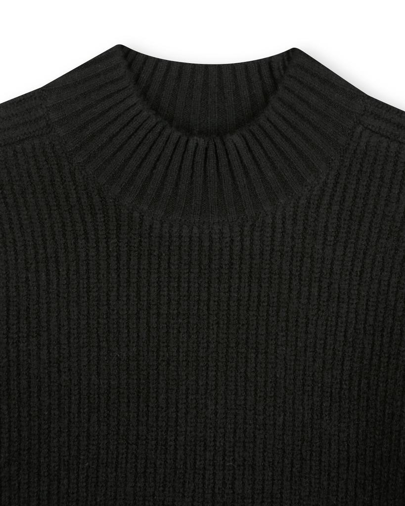 BESLOW [Be Slow X Fashion Tube Sock] Mock Neck Short Sweater Black