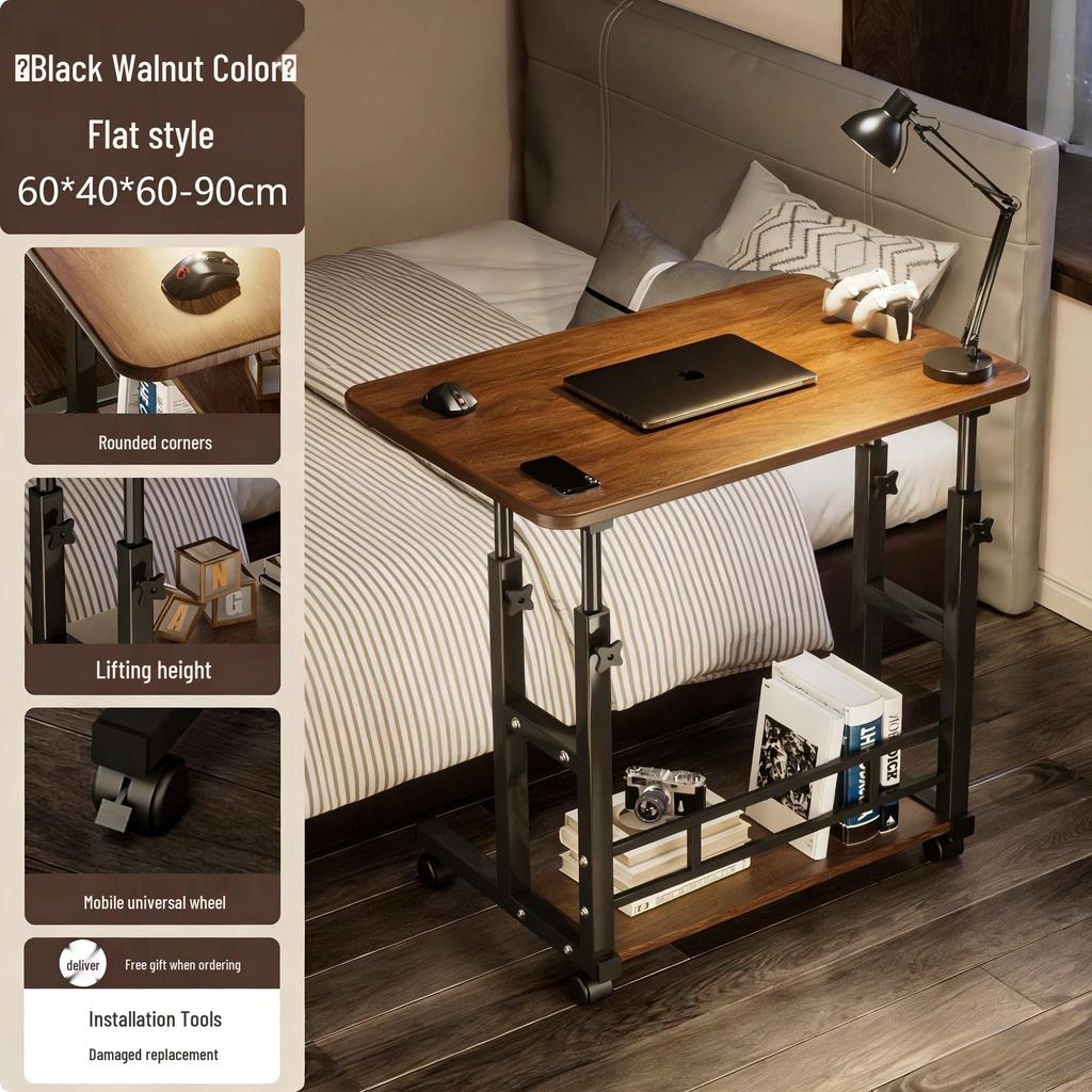 Adjustable Bedside Computer Desk: Compact Lift Table for Bedroom, Dorm, or Study