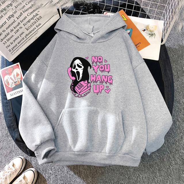 No You Hang Up Hettegenser Dame/Herre Estetisk Streetwear Bokstaver Print Hettegensere Unisex Høst Vinter Halloween Hettegensere Topper
