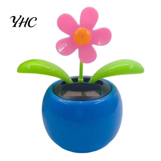 Car Dashboard Ornament Funny Solar Powered Cartoon Vibrant Ornamental Decoration Gifts Automobile Dancing Flower Swinging Toy for Friend