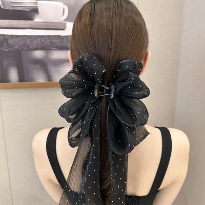 Große Haarklammer mit Schleife, Super-Feen-Temperament, Kopfschmuck, Haarspange