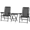 Three-Piece Garden Table and Chair Set - Black