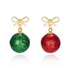 Frohe Weihnachten Grün Rot Runde Kugelkörbchen Ohrringe Für Damen Pailletten Glühbirne Schneeflocke Sterne Hängende Ohrringe Neujahrsfest Schmuck