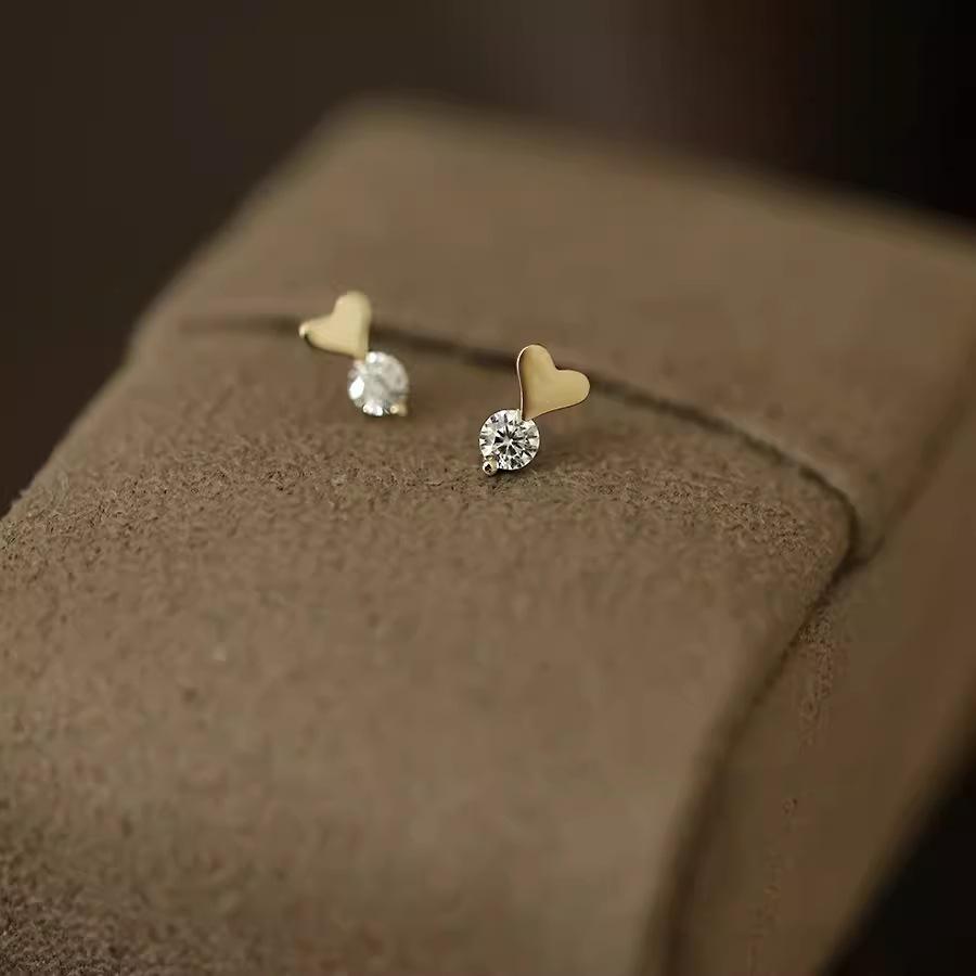 Orecchini Classici a Cuore Placcati Oro 14K in Argento Sterling 925 Autentico per Donna Orecchini Romantici Gioielli Raffinati Ipoallergenici