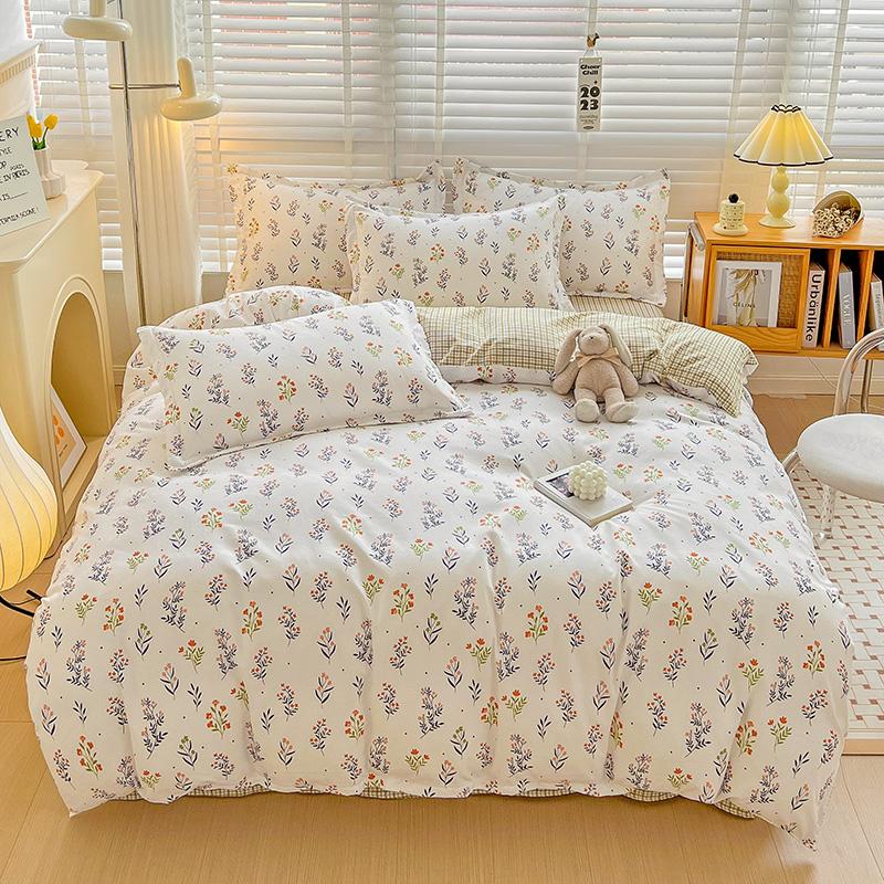 Flower Botanical Duvet Cover Set 3pcs Floral Bedding Set for Kids and Adults Comforter Covers Pillowcases, Washable Home Textil