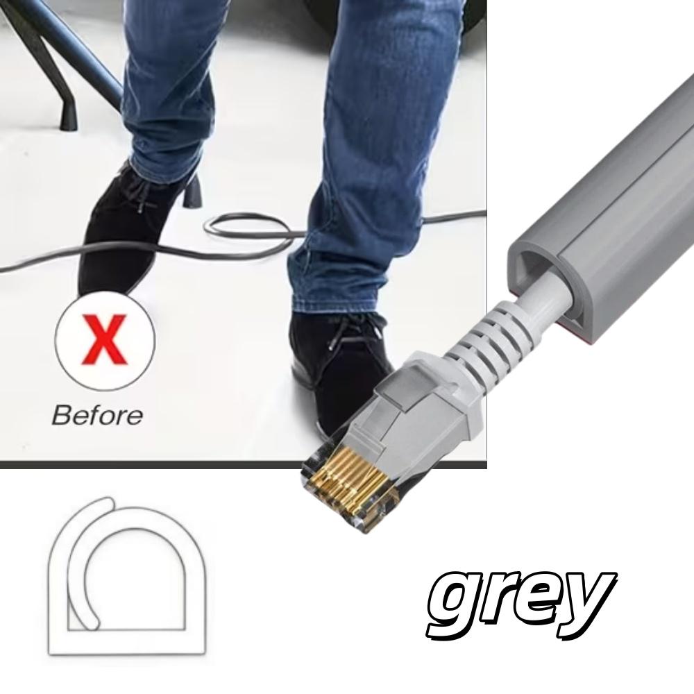 

1PC 2m/78.74 in PVC floor cable cover, allowing wires to pass through freely,firmly adhering to walls/desktops 2m сірий