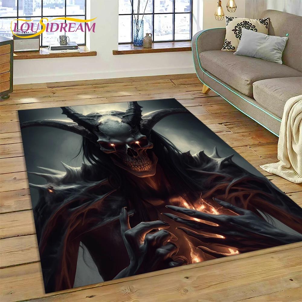 Gothic Horror Monsters Demon Ghost Carpet Rug for Bedroom Living Room Home Sofa Decoration,Children Game Large Decor Floor Mat