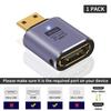 Poyiccot Mini HDMI To HDMI Conversion Adapter 48Gbps HDMI Conversion Standard Mini HDMI Male To Female Converter Extension Adapter Compatible with 1