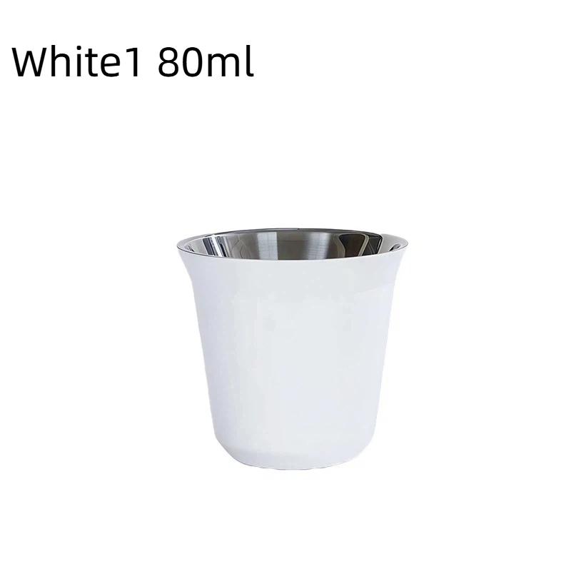 Tazza da Caffè Espresso in Acciaio Inossidabile da 80/160 ml Portatile a Doppio Strato Tazza da Tè per Bevande da Ufficio Mini Tazza da Whisky Vino