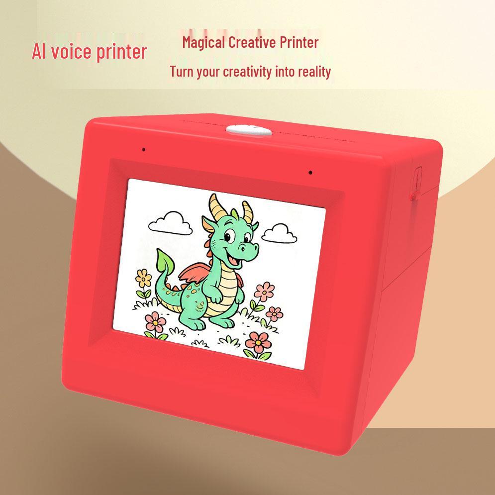AI-Powered Mini Thermal Voice Printer for Screen and Image Text красный