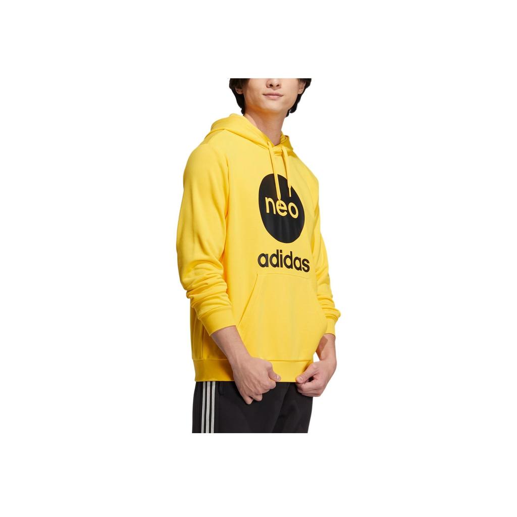 Adidas Neo Essential Logo Print Hoodie Unisex Hoodie Yellow HM2010