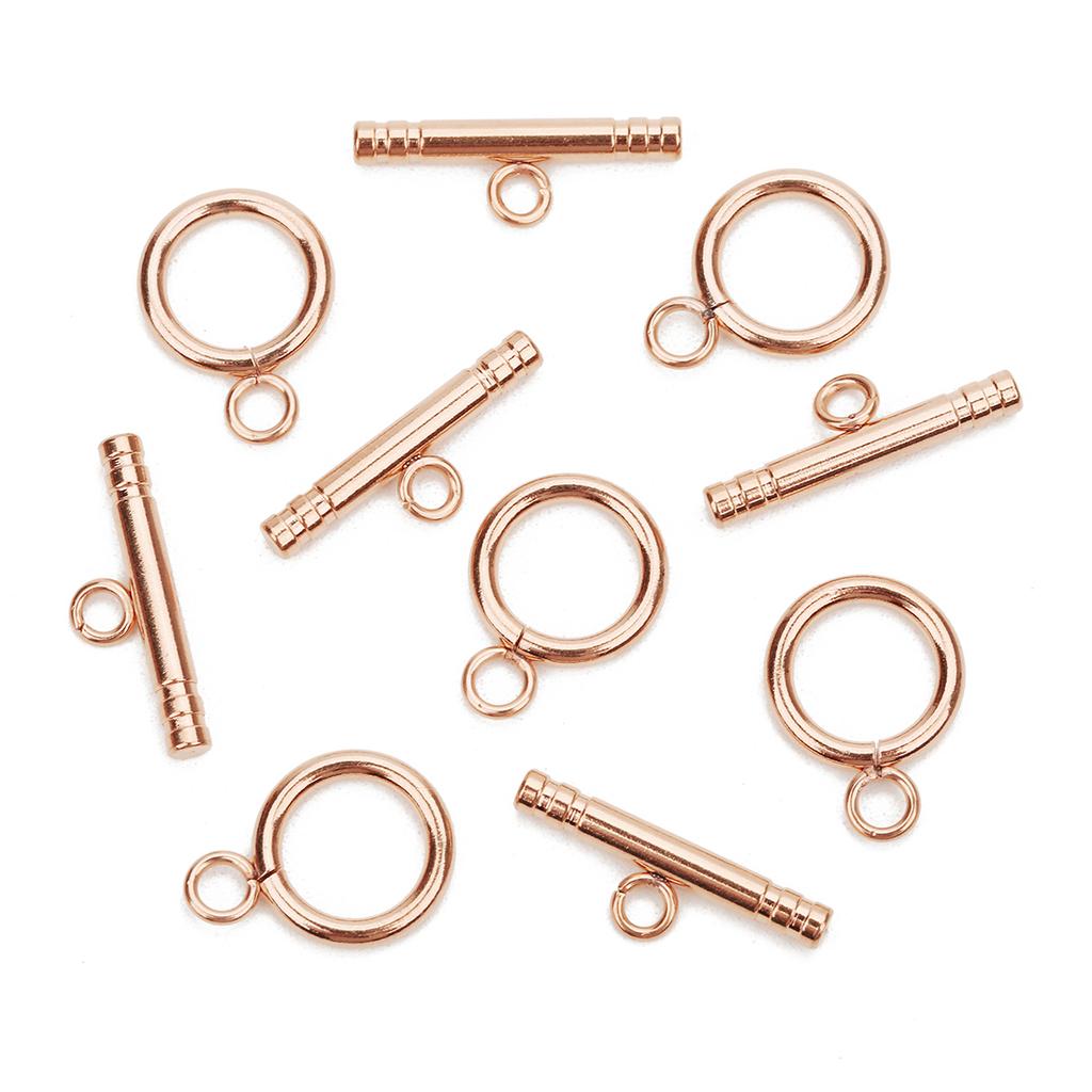 4 Sets Stainless Steel OT Clasps Buckle Round Toggle Clasp Loop Connectors for Jewelry Making DIY Bracelet Necklace Accessories