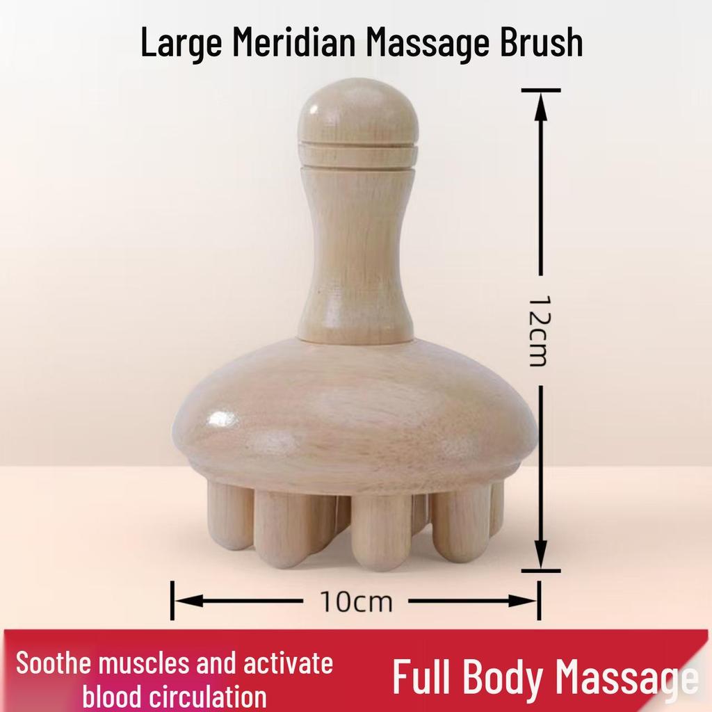 Oak Wooden Meridian Massage Brush - Full Body Muscle Soothing & Activation Tool