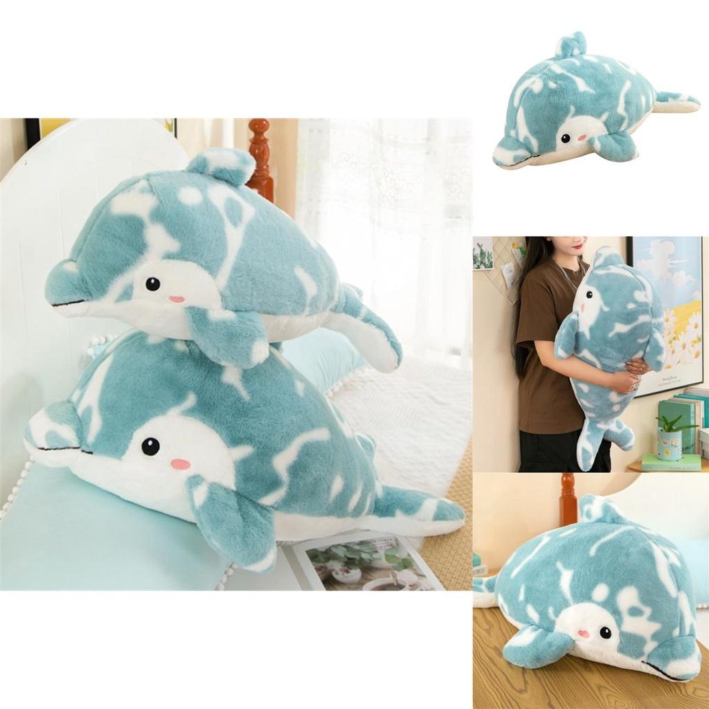 Cute Dolphin Plush Toy For Girls Large Size Stuffed Animal Pillow Wholesale Birthday Gift