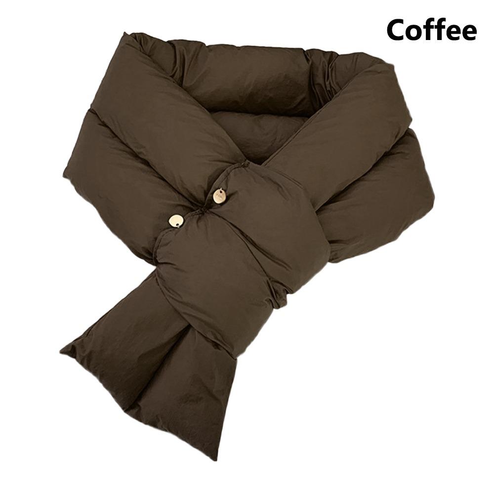 

Warm Cross Ring Scarves Down Cotton Ring Scarf Simple Fashion Thermal Shawl Women Men кавовий