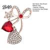 Metal Brooch Pin Bling Rhinestone Bow Pin, Love Heart Bowknot Lapel Vintage Women Jewelry Accessory for Dresses Coats Sweaters
