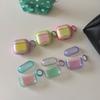Smudge Gradient Six Colors IMD Earphone Case with Ring for Airpods Pro, Pro2, Pro3, 1, 2, 3, 4, Transparent Cover Case