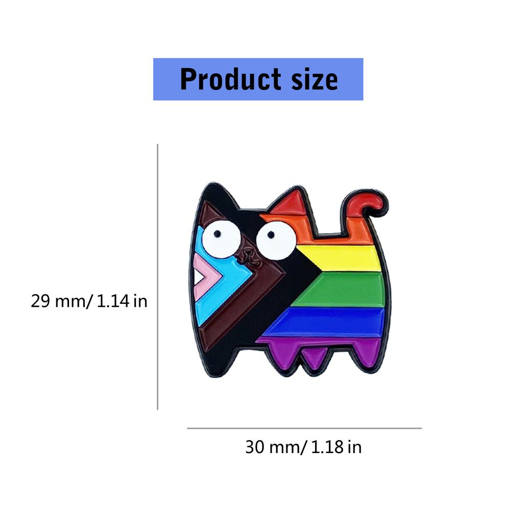 Colorful Rainbow Cats Lapel Pin Stylish Animal Shaped Breastpin Fashionable Enamel Brooch for Jackets and Backpacks