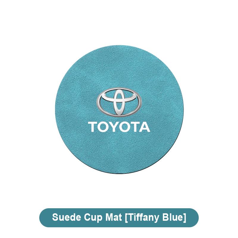 Suede Car Coaster Mat Water Cup Slots Non-Slip Pad For Toyota Corolla Yaris Chr Auris RAV4 Land Cruiser Camry Highlander