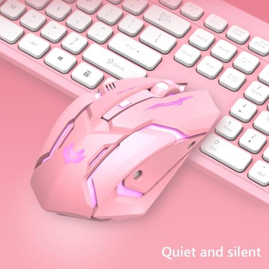Mouse Ottico Wireless Ricaricabile USB T1 Ergonomico 2.4G Silenzioso Retroilluminato per Gaming